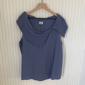 Oh My Gauze! Indigo Sleeveless Blouse